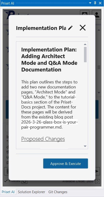 Priset Architect Mode