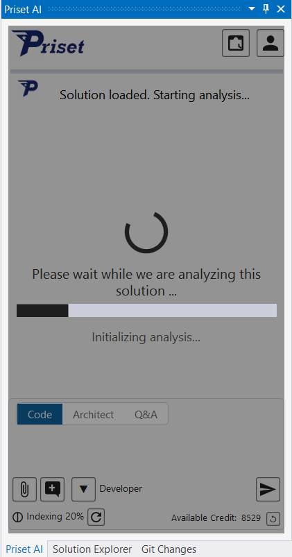 Priset signup screen