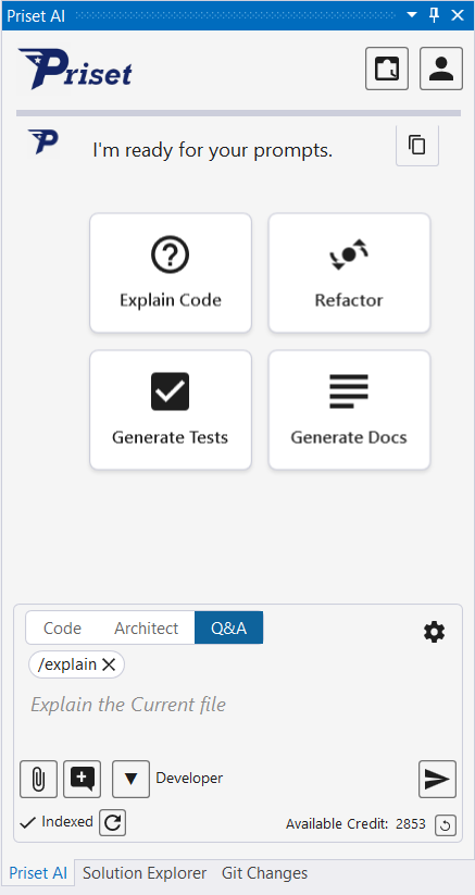 Priset Quick Button to Explain Code